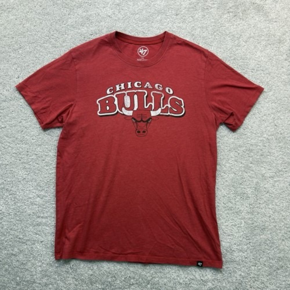 '47 Brand Chicago Bulls Red Logo Graphic T-Shirt Men's Small NBA Basketball